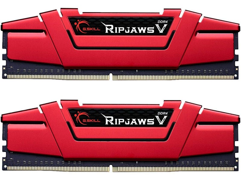 G.SKILL RipjawsV Series DDR4 RAM 16GB (2x8GB) 2400MT/s CL17-17-17-39 1.20V Intel AMD Desktop Computer Memory U-DIMM - Red (F4-2400C17D-16GVR) - Image 1
